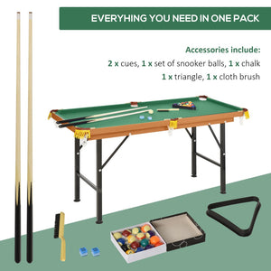 English Elm Soozier 55" Portable Folding Pool Table - Family-Friendly Game With Complete Accessories & Easy Storage W2225P217200-GIGA