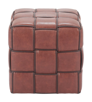 Zuo Modern Zare Ottoman Brown – Chic Faux Leather Design, Durable Construction For Modern Hospitality Spaces Brown 100% Polyurethane,Mdf,100% Polypropylene 110767-zuo-modern