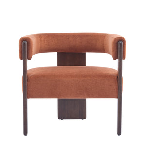 English Elm Christopher Knight Home® - Modern Velvet Upholstered Accent Arm chair with Barrel Back Design, Luxurious Velvet Comfort & Curved Legs Burnt Orange 29.5 L x 25.5 W x 14.5 H N776P205886R