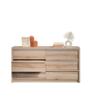 English Elm Dresser, Versatile Brown Finish With Six Drawers - Durable Engineered Wood For Organized Storage B356P367729