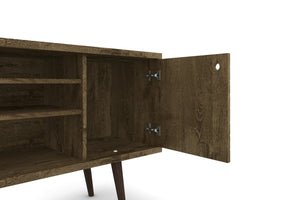 English Elm Liberty 53" Rustic Brown Tv Stand: Mid-Century Modern Design With Ample Storage & Cable Management B365P398344
