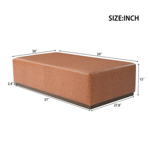 English Elm Multifunctional Pu Leather Ottoman with Rubberwood Legs for Modern Living Rooms N769P350145P