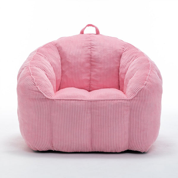 English Elm Giant Corduroy Bean Bag with Armrests Shredded Foam Lounge Chair for Living Room Pink W2200P442630