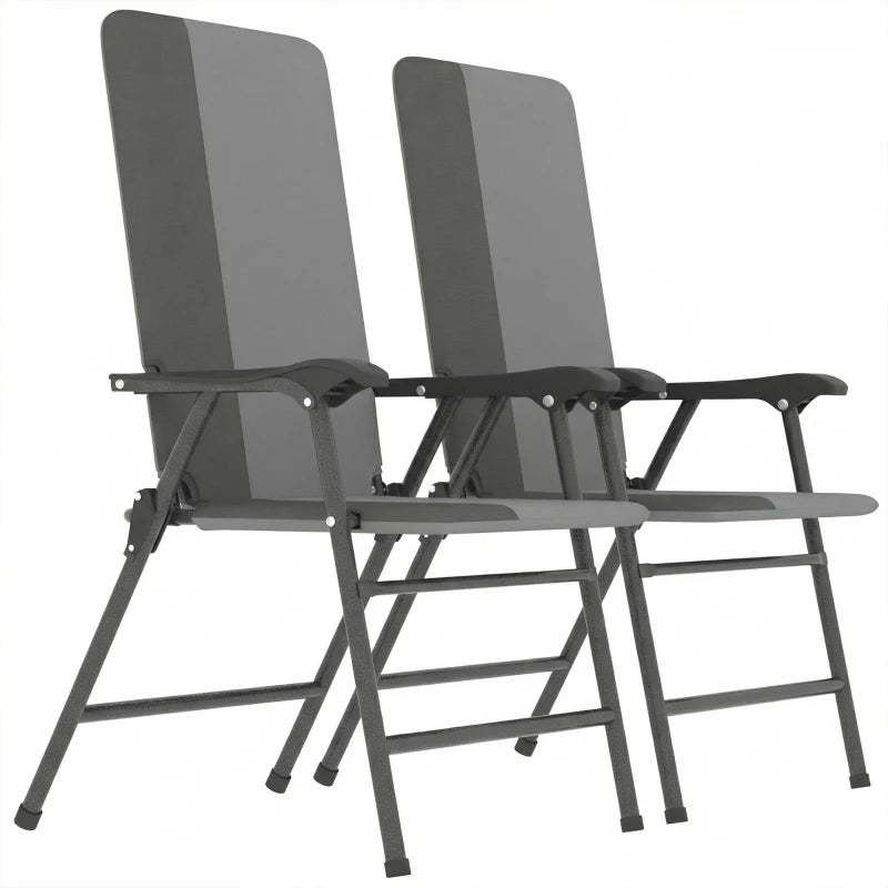 English Elm Outdoor Folding High Back Lawn Chairs with Steel Frame and Oxford Cloth Seating Set of 2 T3971P475700
