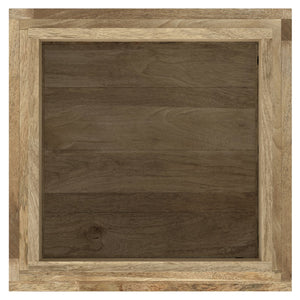 English Elm Lockhart Solid Mango Wood Square Side Table Handcrafted Natural Grain Living Room Accent B136P420275