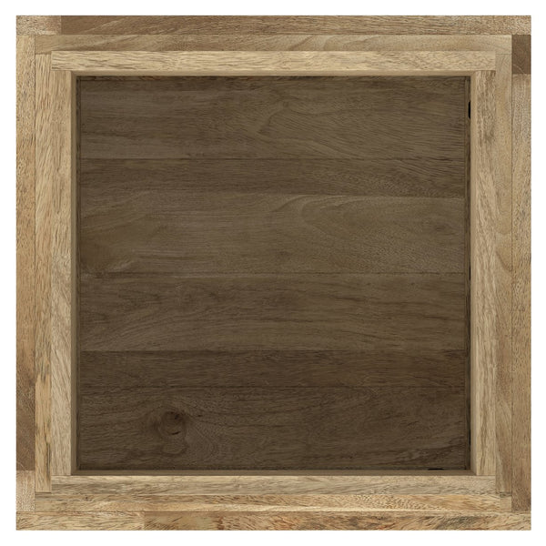 English Elm Lockhart Solid Mango Wood Square Side Table Handcrafted Natural Grain Living Room Accent B136P420275