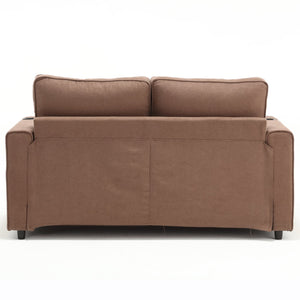 English Elm {VIDEO 3-in-1 Upholstered Futon Sofa Convertible Floor Sofa Bed with Tufted Pull-Out Sleeper, Brown W2325P163375