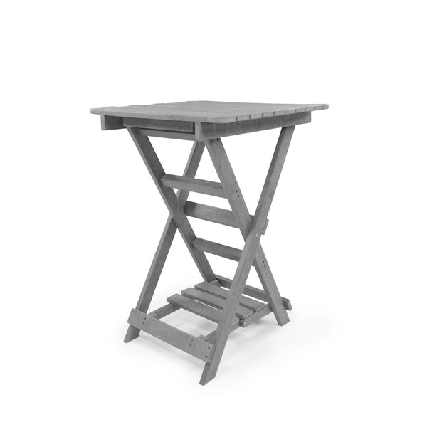English Elm Summit Ridge Recycled Hdpe Outdoor Folding Bar Table Weather Resistant Eco Patio Gray B2745P409708