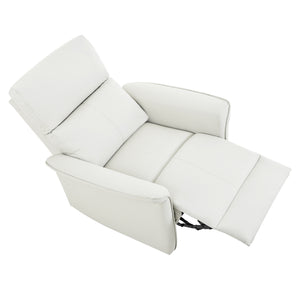 English Elm Manual Rocker Recliner Chair In Soft Pu Leather - Space-Saving Comfort For Nurseries & Living Rooms W1028S00048