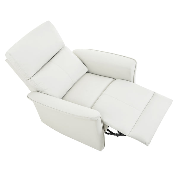 English Elm Manual Rocker Recliner Chair In Soft Pu Leather - Space-Saving Comfort For Nurseries & Living Rooms W1028S00048