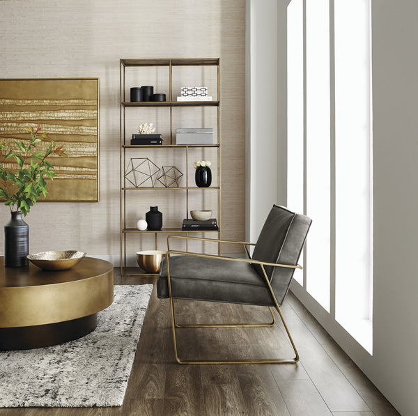 Sunpan Eiffel Bookcase - Stylish Iron Storage Solution for Living Spaces, Office, and Modern Decor Large - 35.5W x 12D x 76.75H