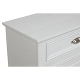 English Elm Tovae White 1-Drawer Nightstand With Shutter Lock Door