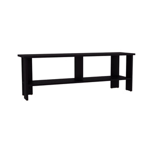 English Elm Navia sleek 47" TV stand with two open shelves for consoles, media storage and modern compact style Black 53 L x 18 W x 4 H B200P286939