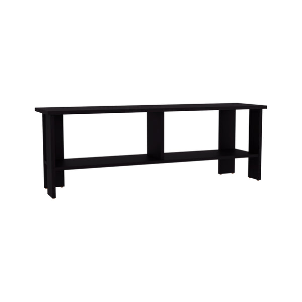 English Elm Navia sleek 47" TV stand with two open shelves for consoles, media storage and modern compact style Black 53 L x 18 W x 4 H B200P286939