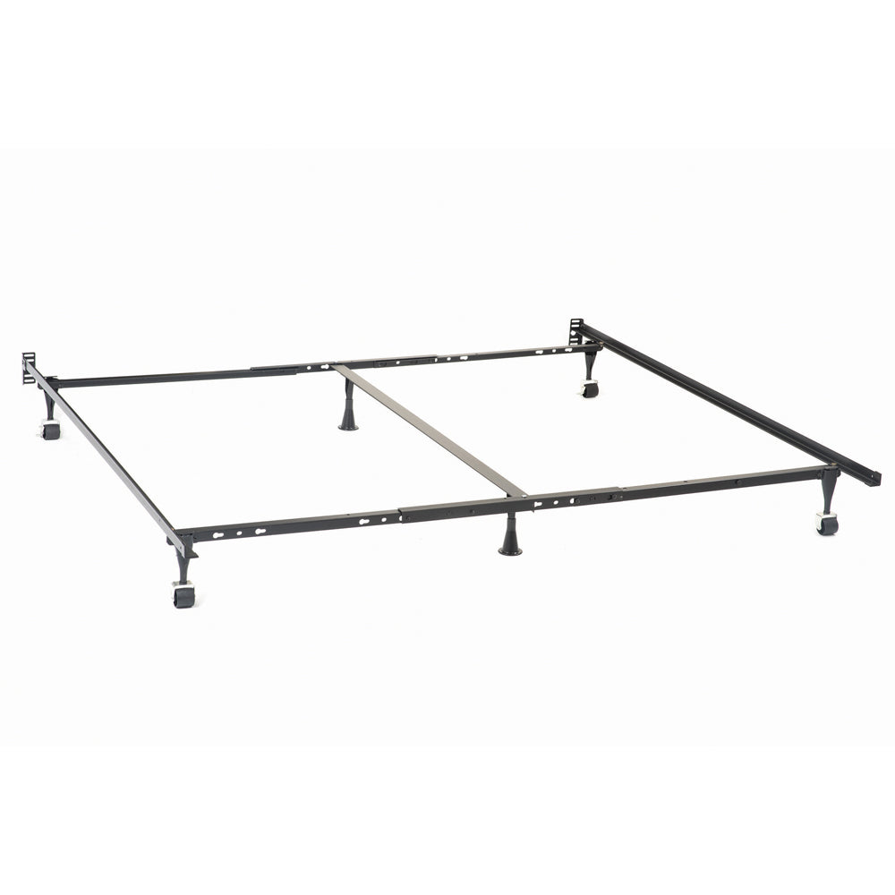 English Elm Deverton Heavy Gauge Steel Bed Frame with Six Leg Support and Matte Black Finish B062P468021