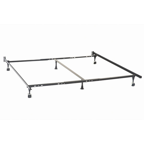 English Elm Deverton Heavy Gauge Steel Bed Frame with Six Leg Support and Matte Black Finish B062P468021