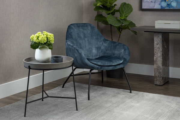 Sunpan Remy End Table - Unique Concrete Top and Antique Brass Frame for Stylish Home Decor and Functionality Black / Grey