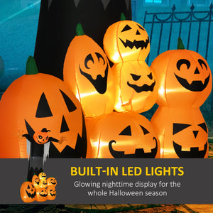 English Elm Halloween Giant Pumpkin Ghost Inflatable Yard Decor with Led Flame Glow Eight Feet Tall T3971P382648