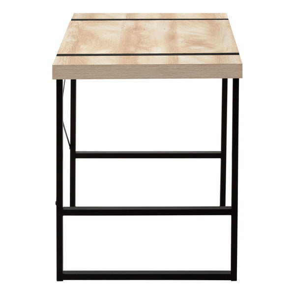 English Elm Computer Desk - Stylish Natural Laminate With Black Metal Frame, Perfect For Home Office & Study B2710P219880