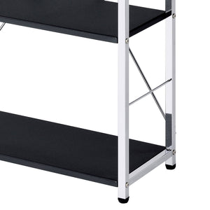 English Elm Tennos Modern Black & Chrome Bookshelf - 4-Tier X‑Frame Metal Shelf, 22"L x 13"H Shelves, KD Contemporary Design B2726P285984
