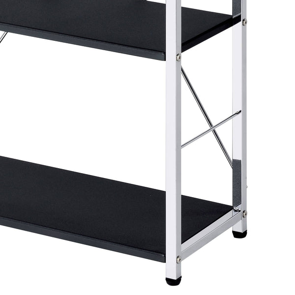 English Elm Tennos Modern Black & Chrome Bookshelf - 4-Tier X‑Frame Metal Shelf, 22"L x 13"H Shelves, KD Contemporary Design B2726P285984