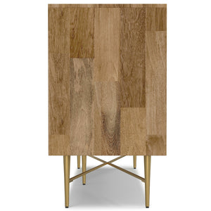 English Elm Fallon Solid Mango Wood Sideboard with Gold Iron Base and Adjustable Interior Shelving B136P439001