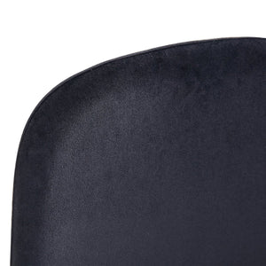 English Elm A set of 6 dining chairs Black velvet with gold legs, modern medieval spoon‑shaped cushioned side seats, easy assemble W1512P406621