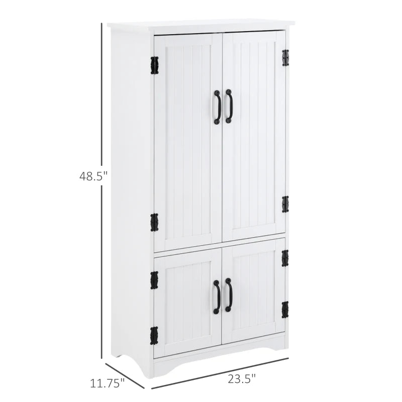 English Elm Foyer Beadboard Floor Cabinet with Drawers White Farmhouse Storage for Entryway Bath White T3971P469681