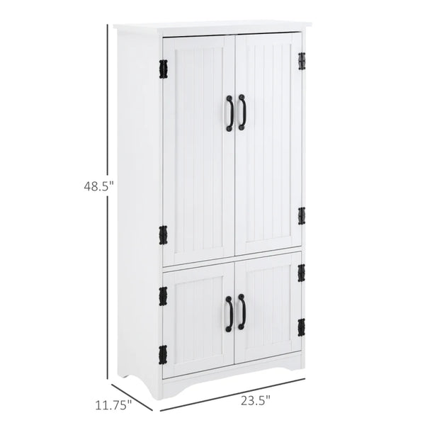 English Elm Foyer Beadboard Floor Cabinet with Drawers White Farmhouse Storage for Entryway Bath White T3971P469681