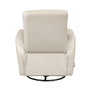English Elm Glider Swivel Recliner Chair with Smooth Gliding Motion, Breathable Faux Leather, Luxurious Comfort and Space-Saving Design Beige 34 L x 31 W x 26.5 H B011P287699