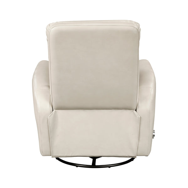 English Elm Glider Swivel Recliner Chair with Smooth Gliding Motion, Breathable Faux Leather, Luxurious Comfort and Space-Saving Design Beige 34 L x 31 W x 26.5 H B011P287699