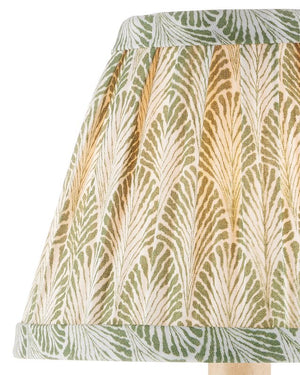 Currey & Company Plume Elegant Tapered Chandelier Shade With Fan-like Pattern By Lacefield Designs For Stunning Décor Green Cotton 0900-0052-currey-company