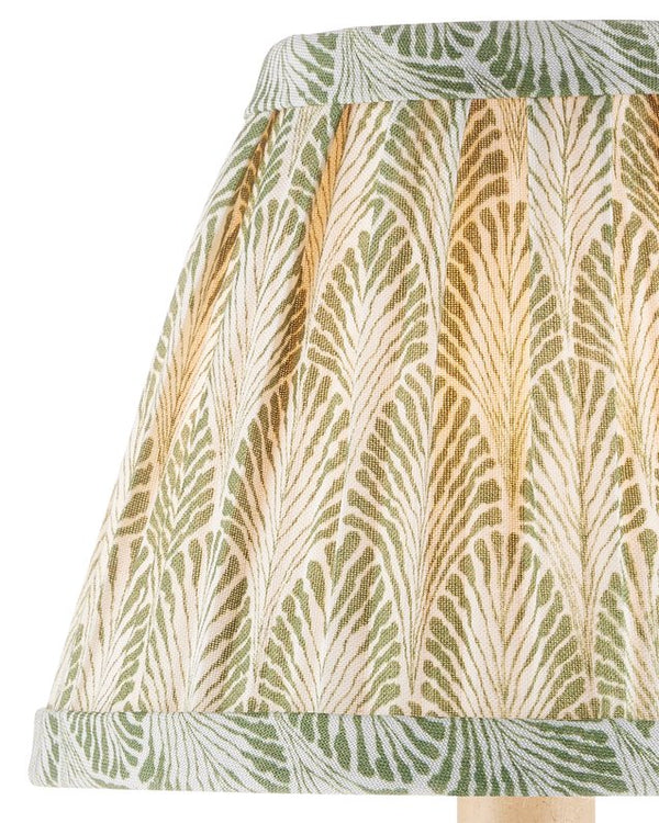 Currey & Company Plume Elegant Tapered Chandelier Shade With Fan-like Pattern By Lacefield Designs For Stunning Décor Green Cotton 0900-0052-currey-company