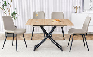 English Elm Modern Lift Top Multifunctional Table Mfc Surface Black Metal Legs Small Space Desk W1151P149702