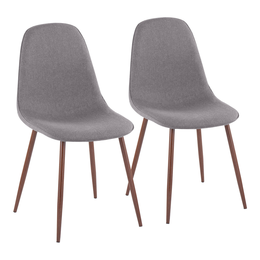 English Elm Contemporary Walnut Leg Steel Frame Dining Side Chairs with Padded Upholstered Seats B202P223635