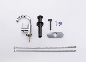 English Elm Bathroom Centerset Faucet Dual Handle Chrome Vanity Sink Fixture with Supply Lines B2724P500135