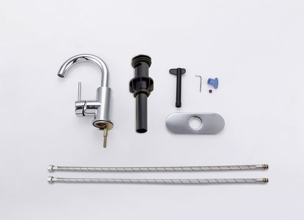 English Elm Bathroom Centerset Faucet Dual Handle Chrome Vanity Sink Fixture with Supply Lines B2724P500135