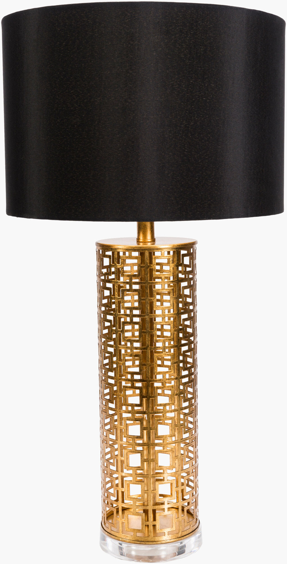 Surya Beatrice 29"H Modern Accent Table Lamp - Handcrafted Faux Silk & Steel Design For Any Space Body, Gold,Base, Clear Steel,Acrylic,Faux Silk,Cotton Bea100-tbl