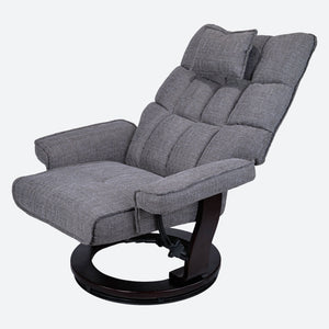 English Elm 8-point Massage Recliner with Heat Ottoman Chenille Swivel Lounge Chair W1622S00002
