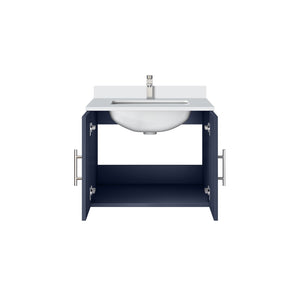 English Elm Navy Blue Bath Vanity With Cultured Marble Top & Stainless Steel Faucet - Perfect For Small Spaces! B2731P258565