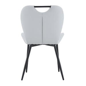 English Elm Set of 4 Olive Fabric Dining Chairs Ergonomic Cushion Black Steel Frame Modern Black,Light Gray W1151P454884