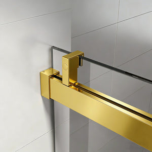 English Elm Top Rail with Buffer in Polished Gold for Modern Frameless Shower Door Systems W1573P457912