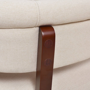 English Elm Jennifer Taylor Home - Jared Mid-Century Roll Arm Tufted Bench Settee with Kiln-Dried Frame and Plush High-Density Foam Beige B2719P238284