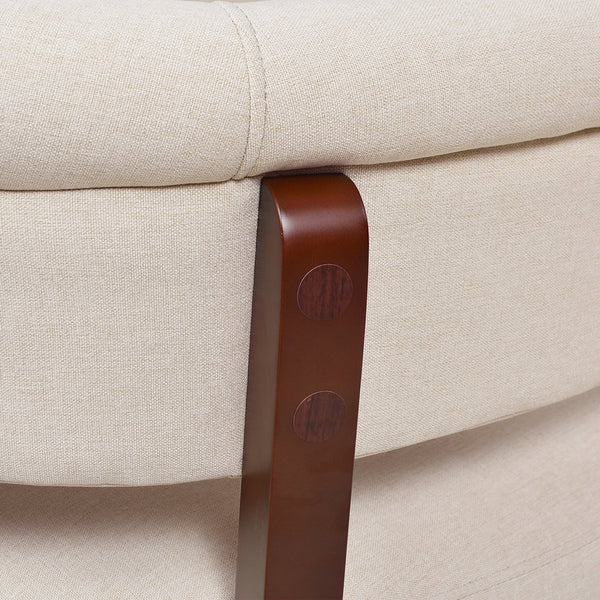 English Elm Jennifer Taylor Home - Jared Mid-Century Roll Arm Tufted Bench Settee with Kiln-Dried Frame and Plush High-Density Foam Beige B2719P238284