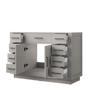 English Elm White Oak Single-Sink Vanity - 48" Midcentury Design With Soft-Close Storage For Small Bathrooms B2731P257716-GIGA