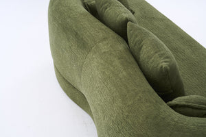 English Elm (old Sku W2231p392100) Chenille Sleeper Sofa Foldable Convertible Loveseat with Four Pillows Green W2231P466737