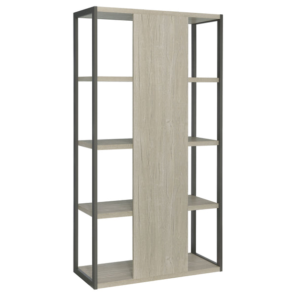 English Elm Loomis White-Washed Grey 4-Shelf Bookshelf 72"H Rustic Modern Open Frame Storage w/ Minimalist Charm B062P344965
