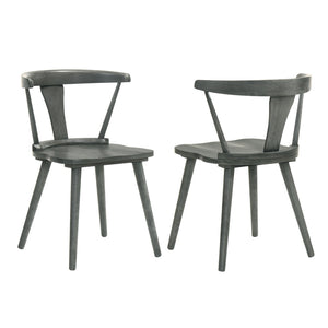English Elm [Set Of 2] Rustic Farmhouse Dining Chairs - Solid Wood Side Chairs For Kitchen & Versatile Spaces! W2537P211109-GIGA