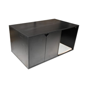 English Elm 35.83" Modern Black Cat Litter Box Enclosure with Durable PB/MDF Build and Corrugated Scratch Pad W1412P271585