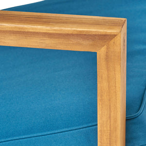 English Elm Christopher Knight Home® - LEAH Acacia 3-Piece Outdoor Chat Set with Water-Resistant Cushions and Slat Paneled Tabletop Brown 40 L x 25.75 W x 18.75 H 60915.00BRNDT